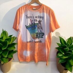 Rip Yellowstone & loaded tea bleached t shirt orange large EUC